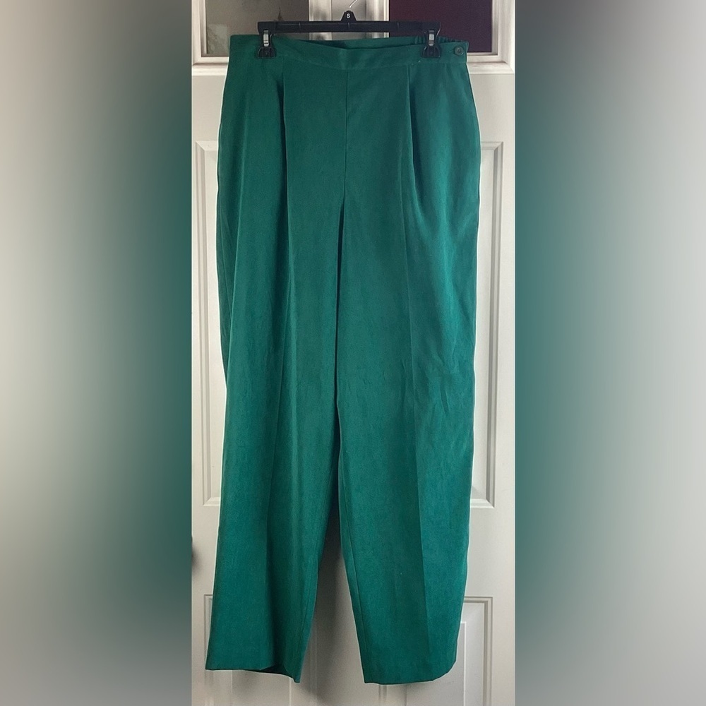 Leslie Fay green/ Teal Trousers high rise NWT STRAIGHT LEG
